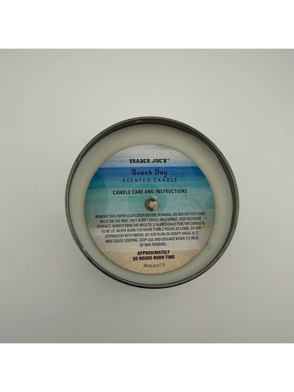 Trader Joe's Beach Day Scented Candle 5.7 oz - New & Limited